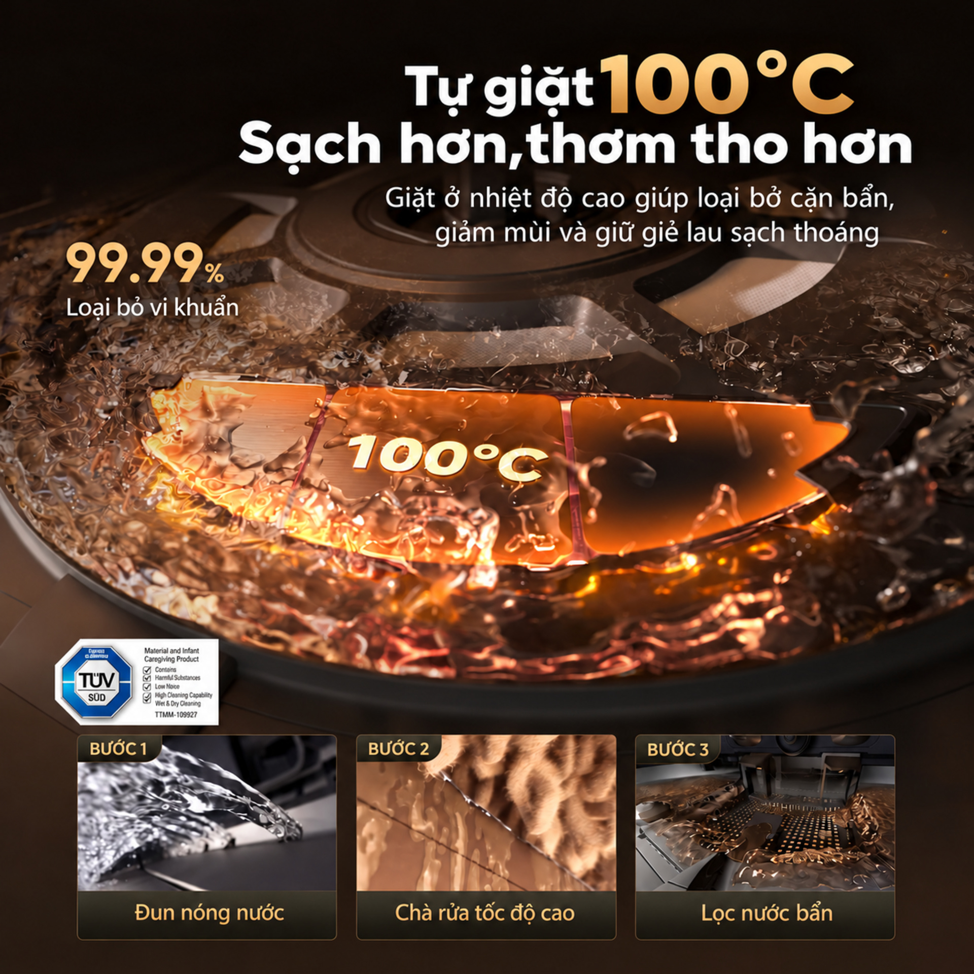 giặt nước nóng 100°C