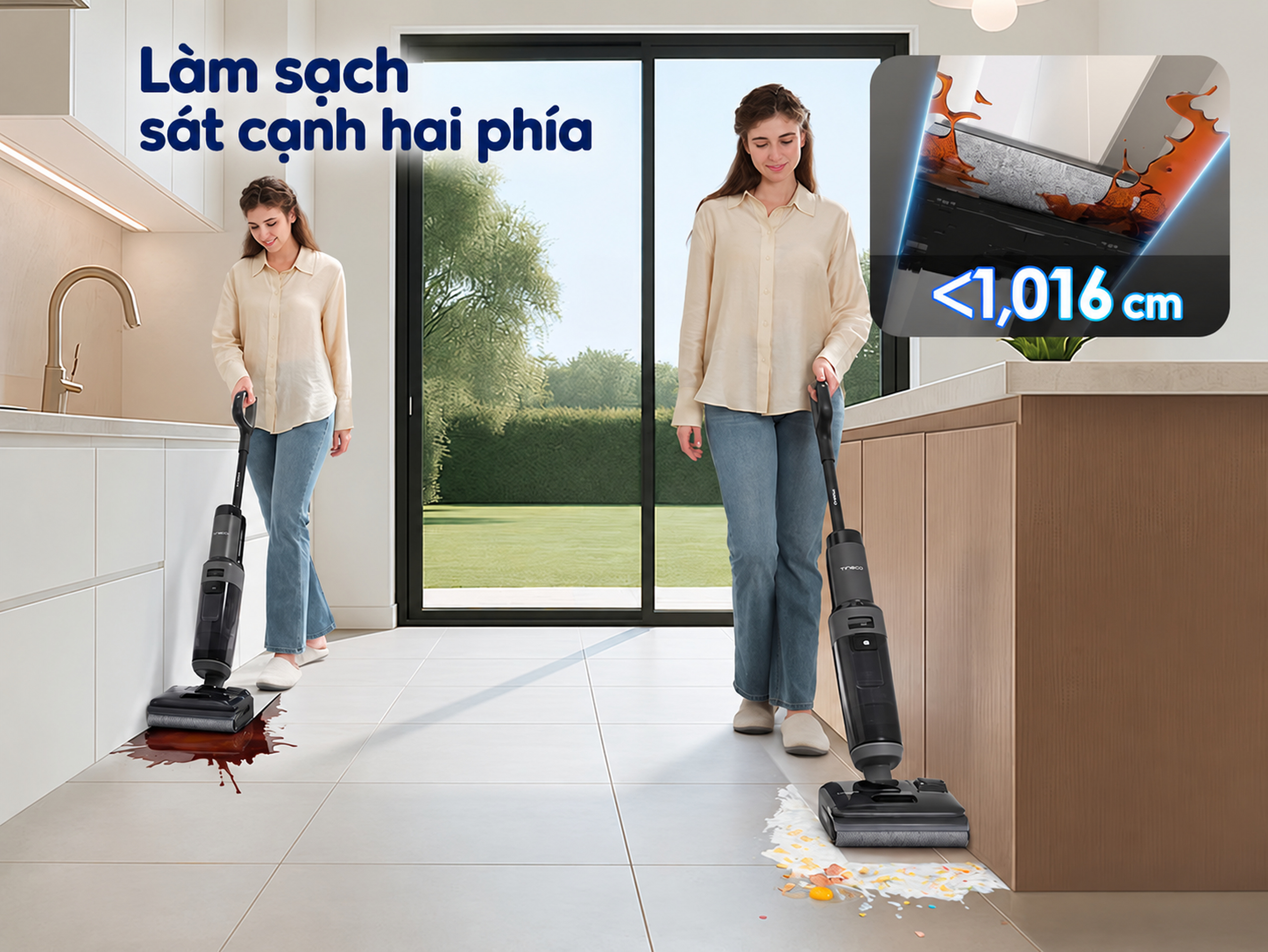 làm sạch sát 2 cạnh