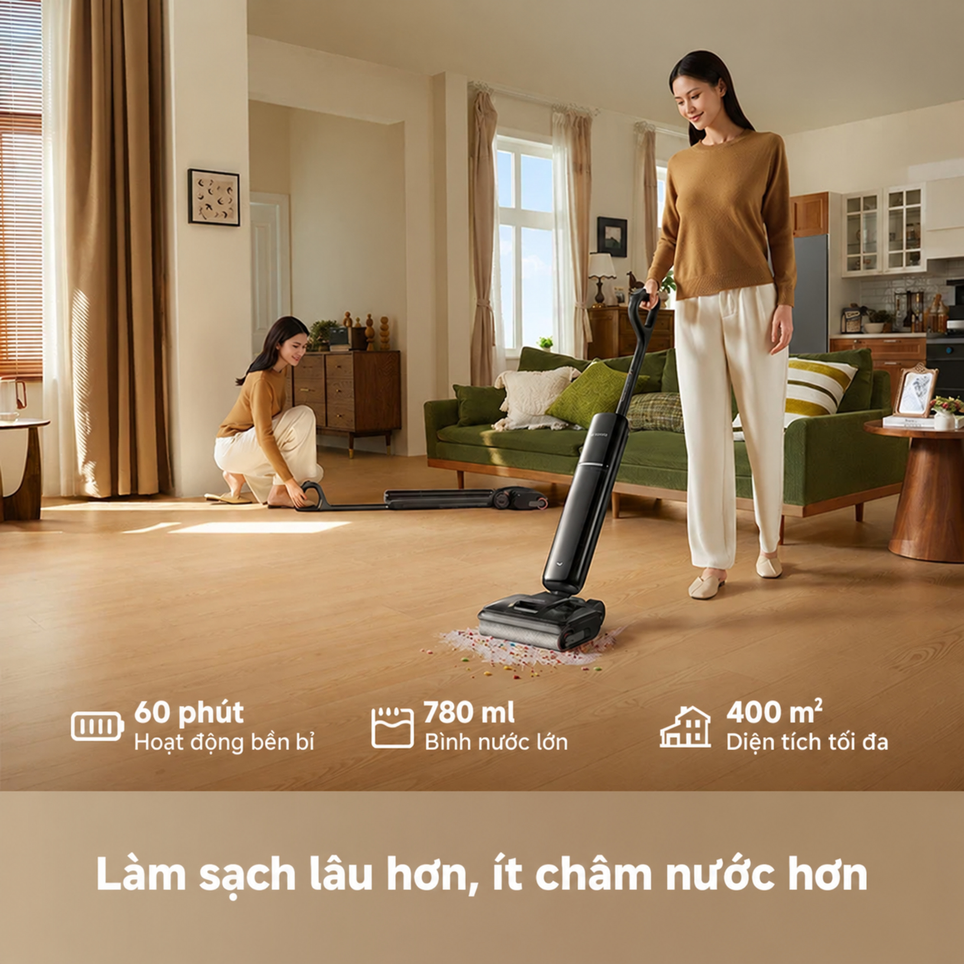 Pin 6 × 4.000mAh, chạy 60 phút