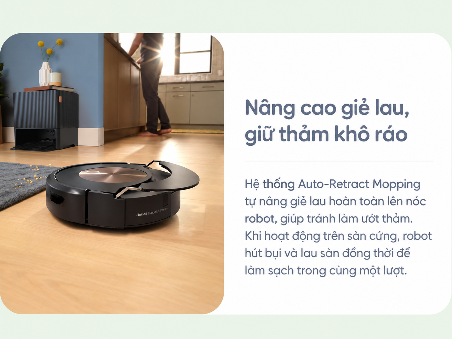 Robot hút bụi Roomba Combo j9+ | Hút Lau Tự Đổ Rác