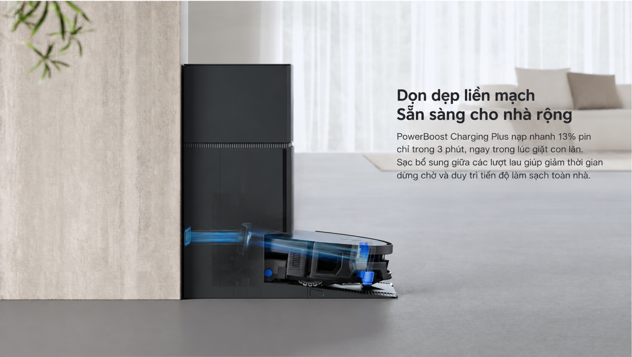 chạy liên tục nhờ sạc nhanh
