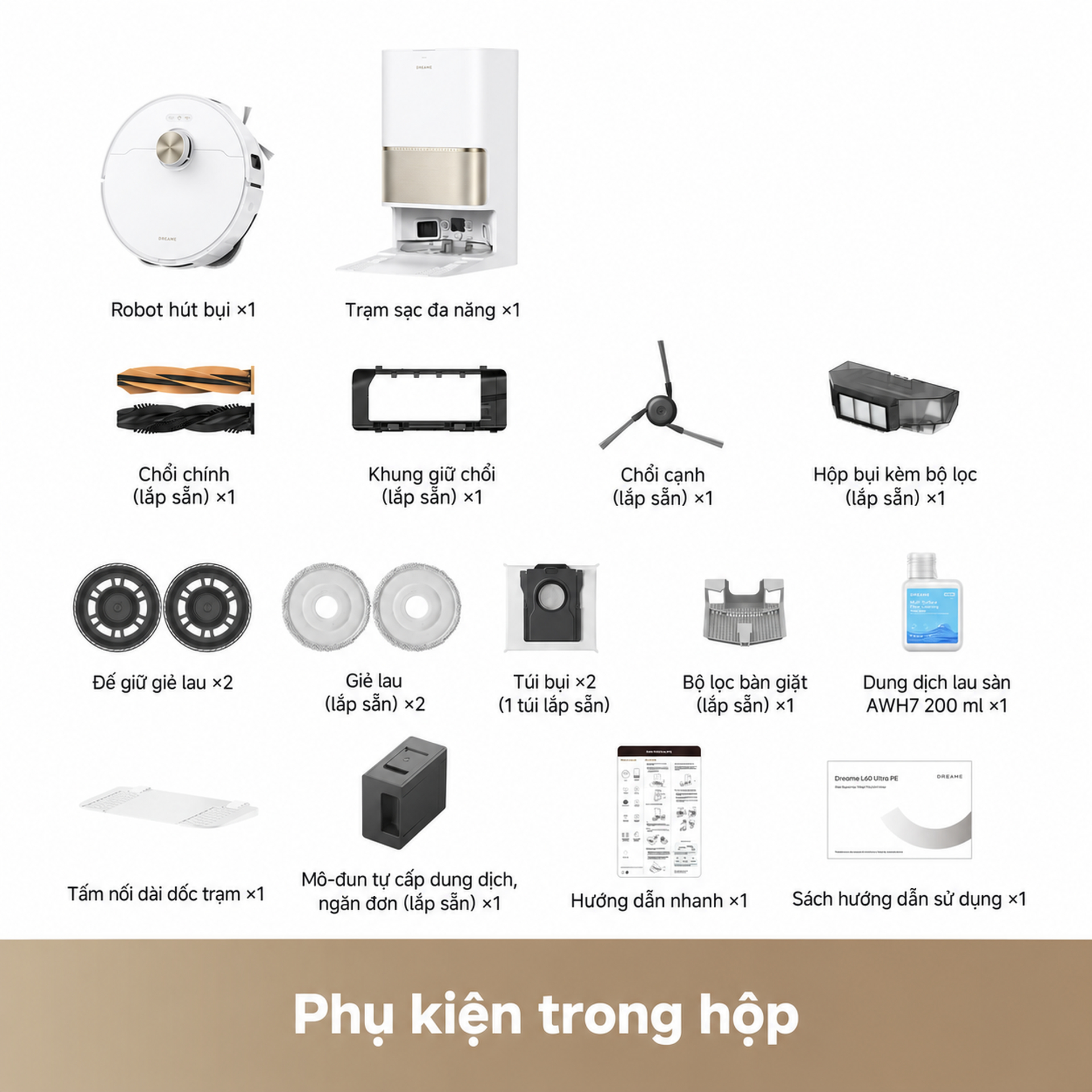Trong hộp Dreame L60 Ultra PE có gì?