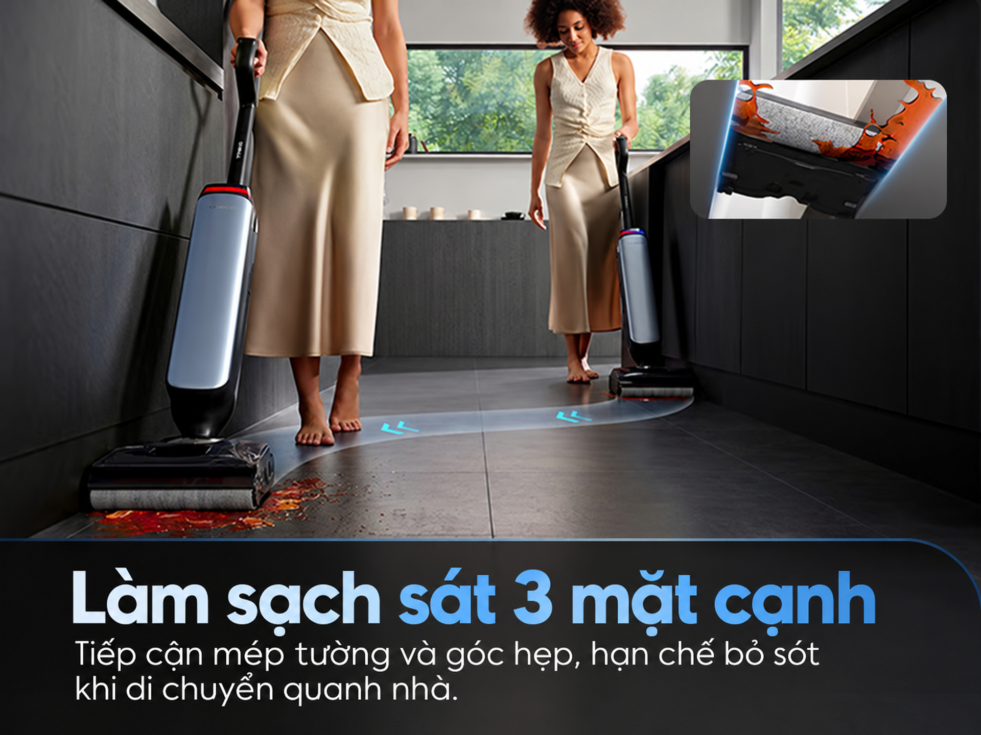 làm sạch sát 3 ba cạnh