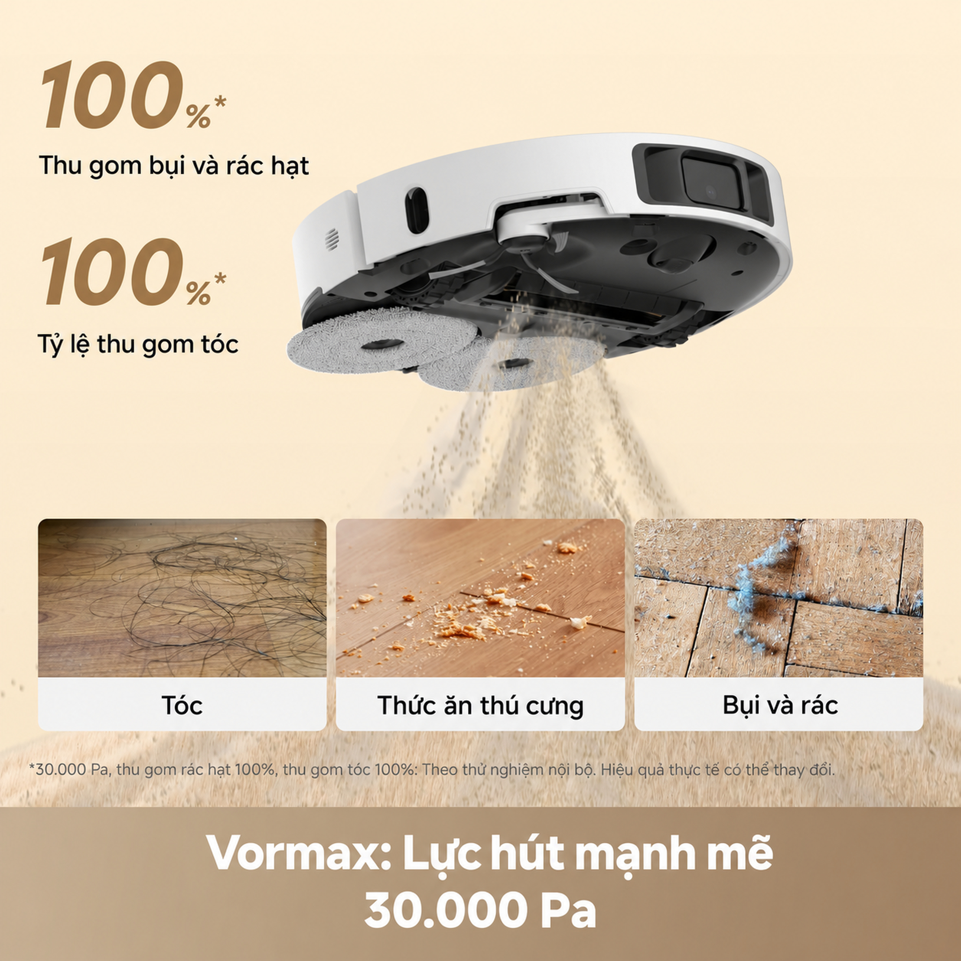 Lực hút 30.000Pa (Vormax)