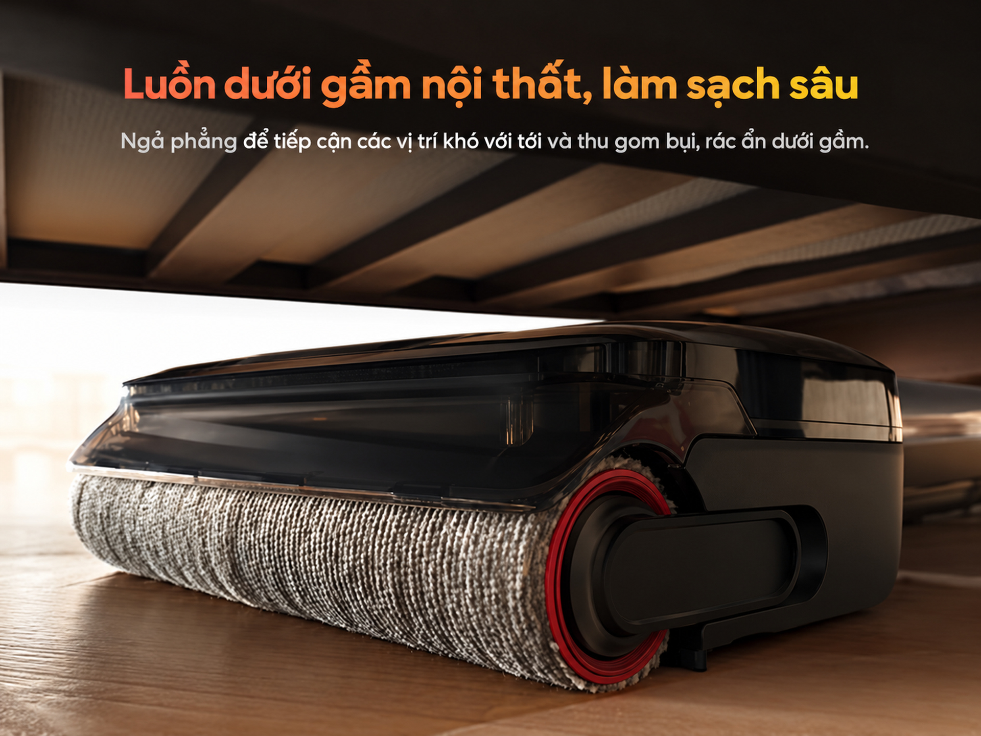 làm sạch bên dưới gầm nội thất
