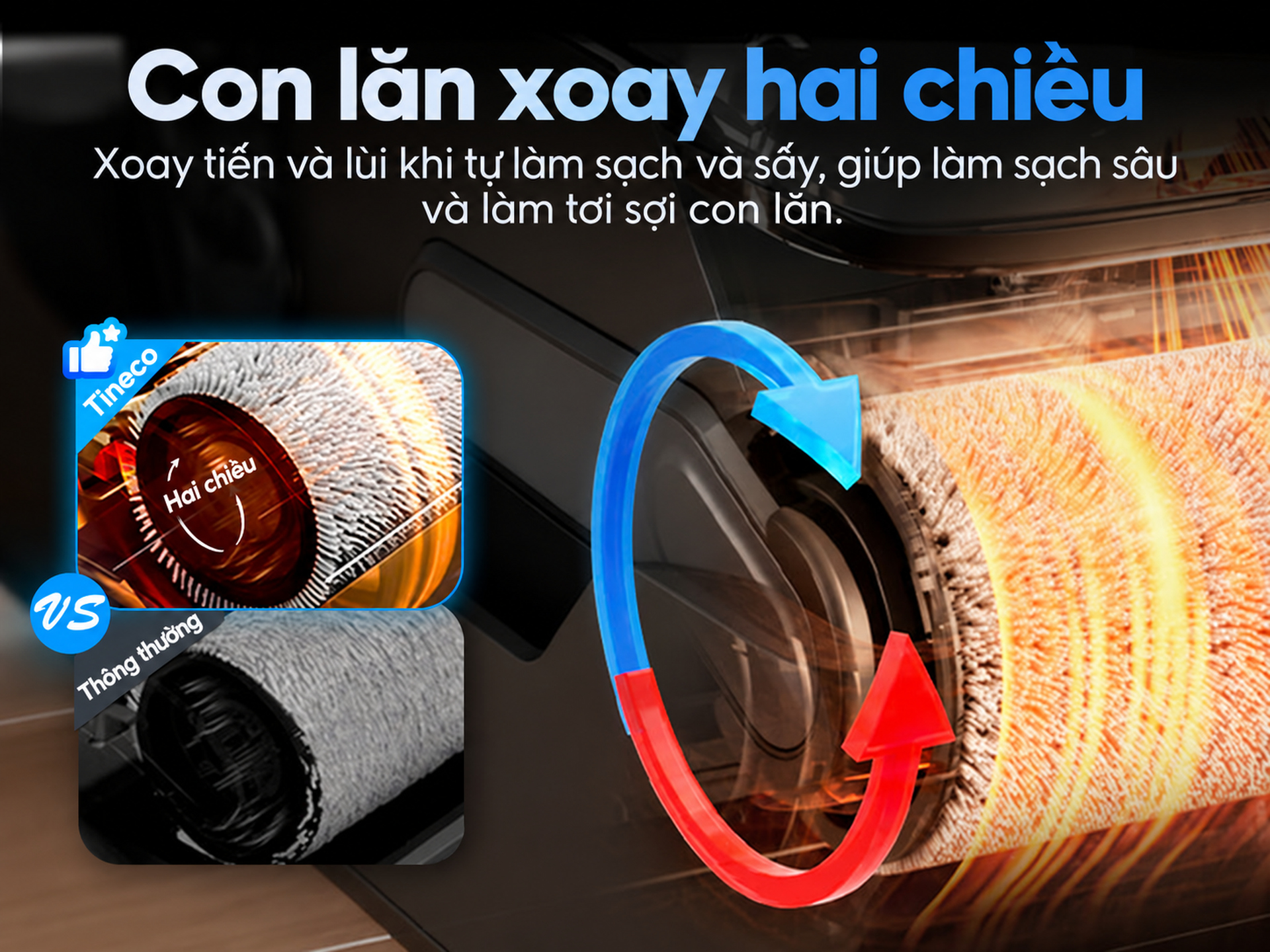 con lăn xoay 2 chiều