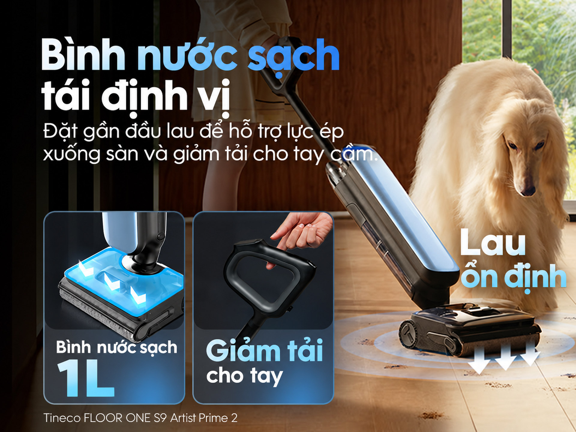 bình nước sạch đặt thấp