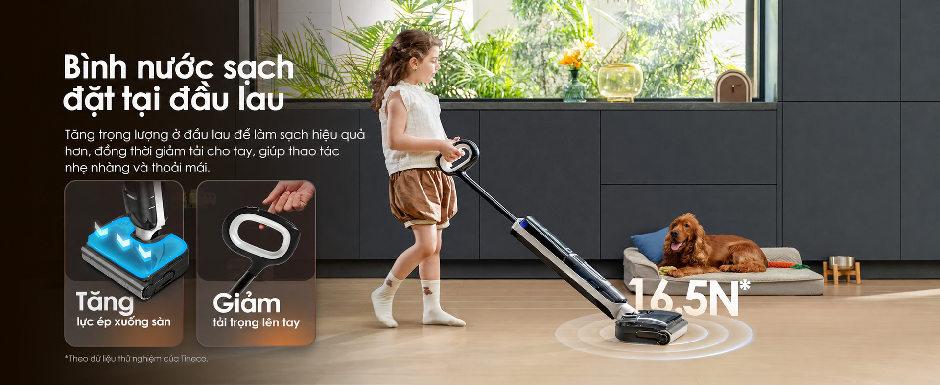 bình nước sạch đặt thấp