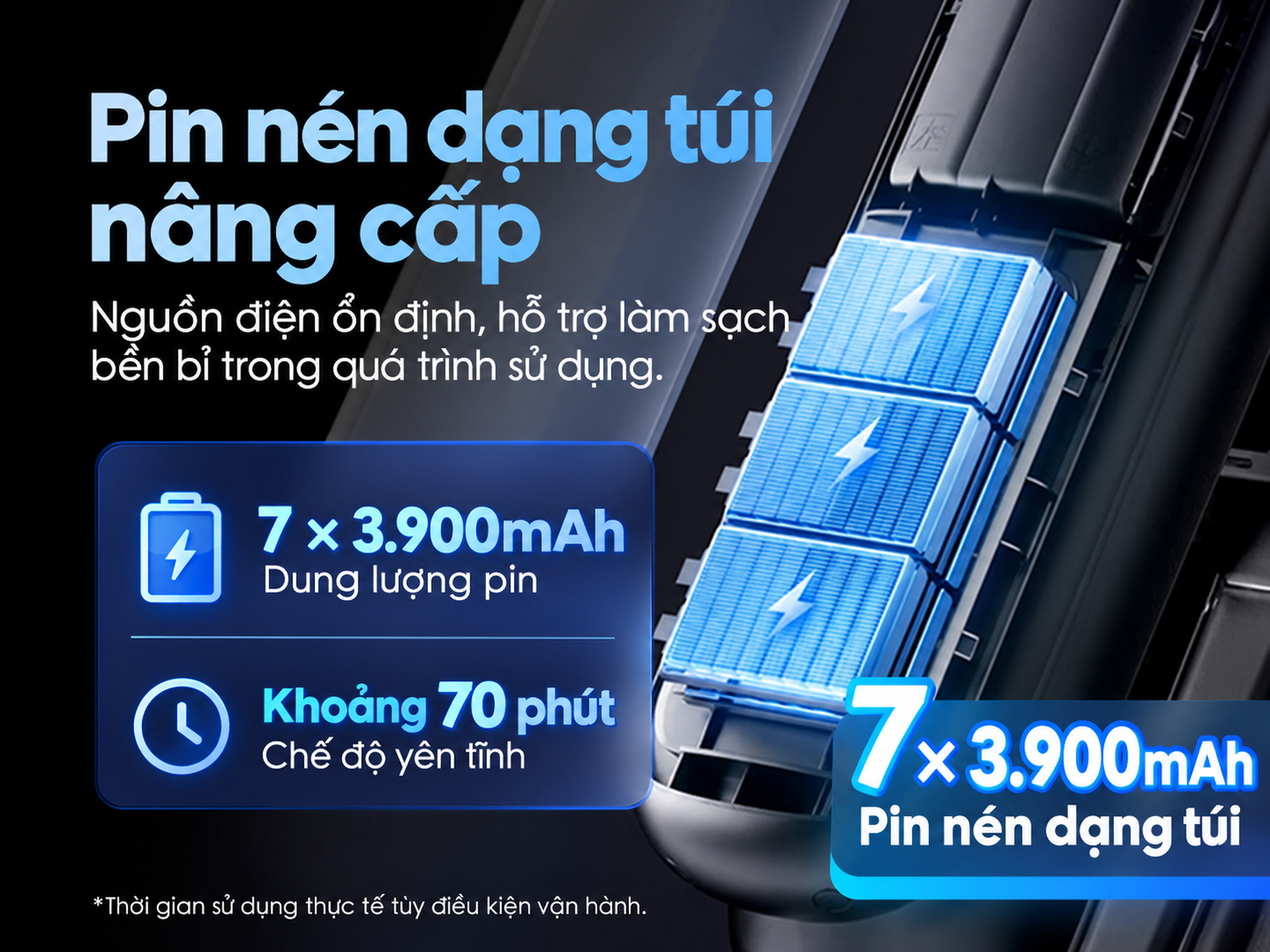 pin nén dạng túi nâng cấp