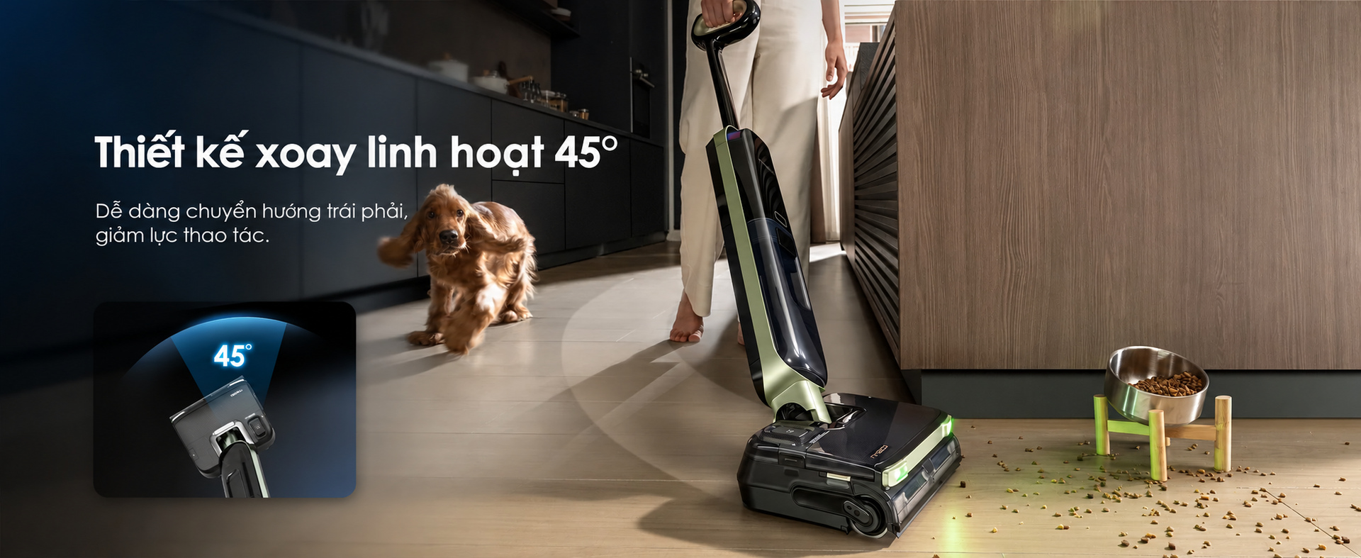 góc xoay 45 độ linh hoạt