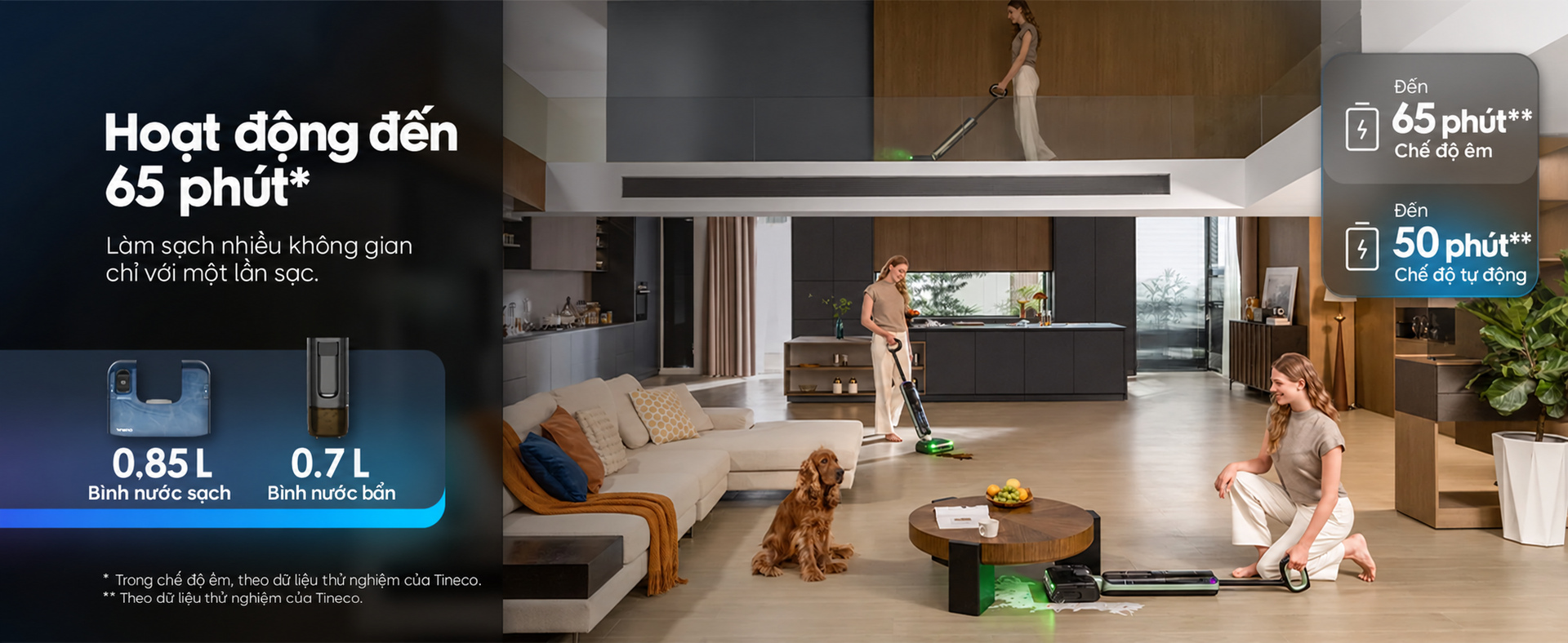 thời gian hoạt động lên tới 65 phút