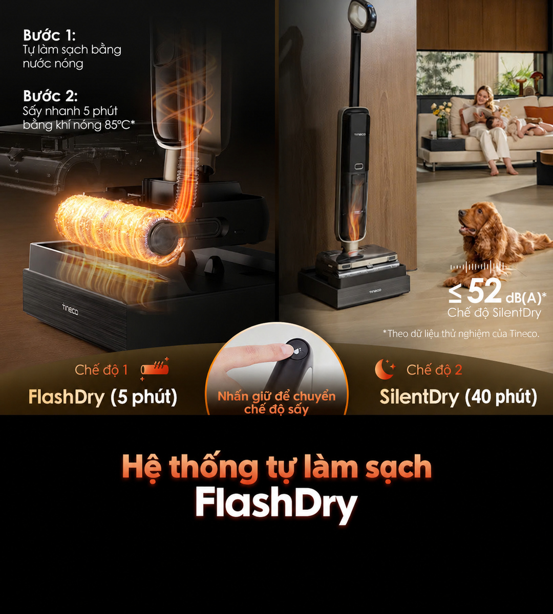 Tự làm sạch FlashDry 85°C