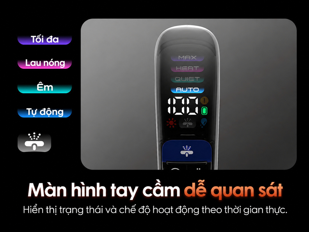 màn hình trên tay cầm tiện lợi