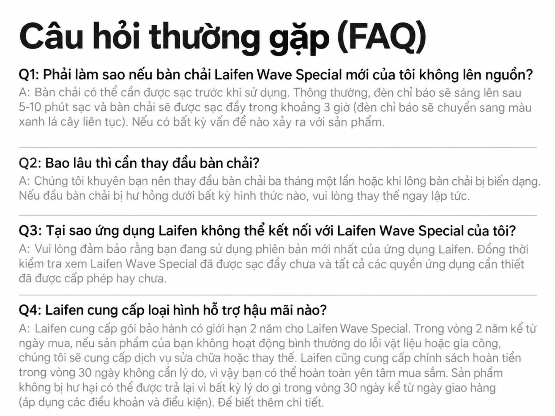 câu hỏi thường gặp FAQ