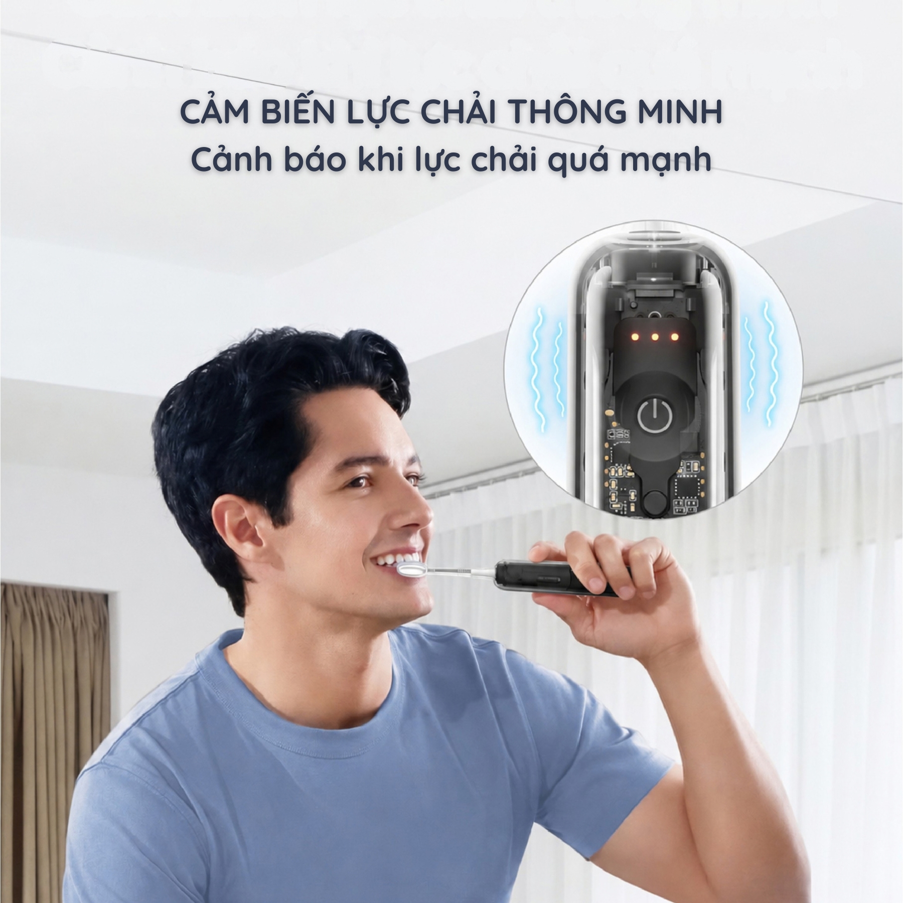 Cảm biến lực chải cảnh báo khi chải quá mạnh