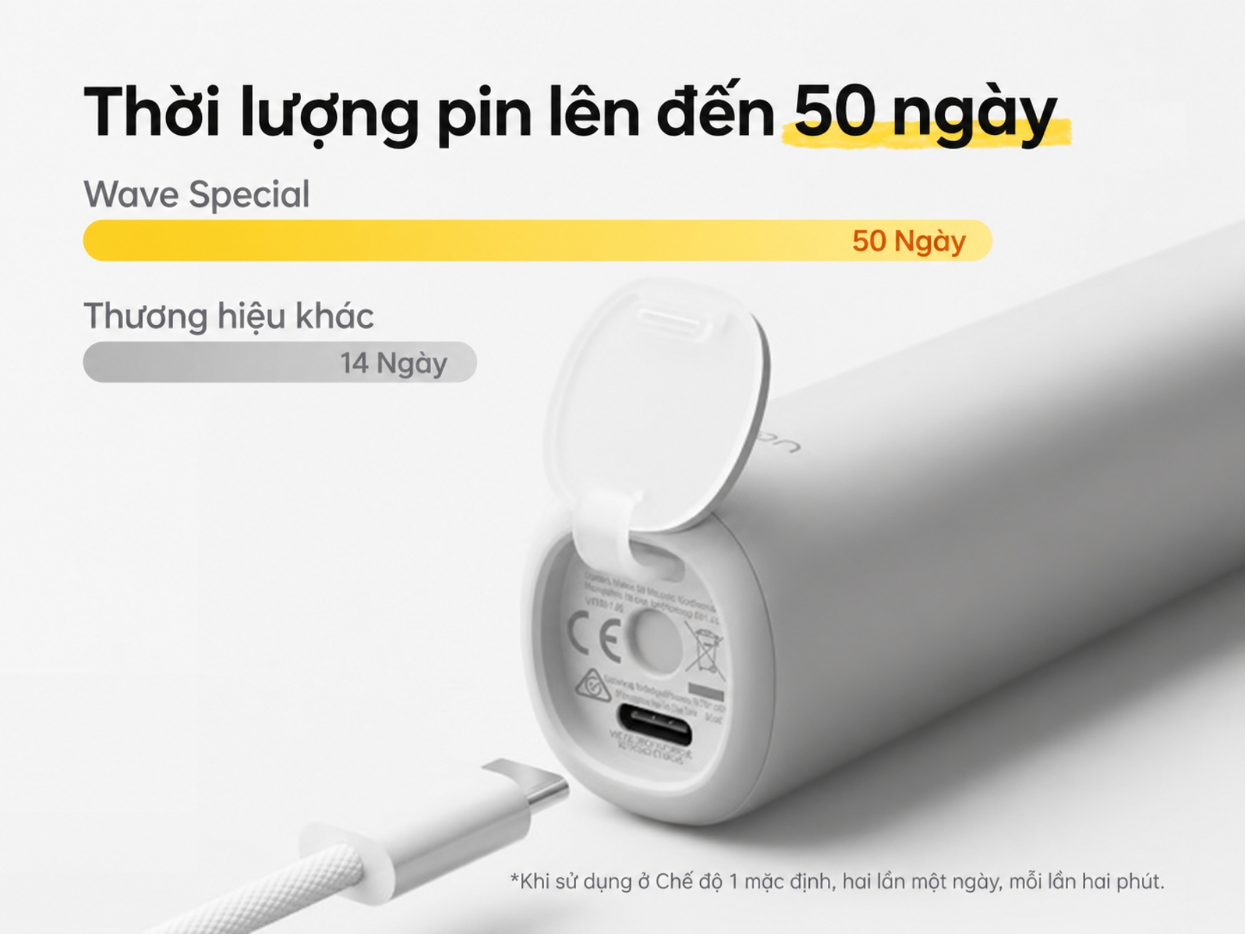thời lượng pin lên đến 50 ngày