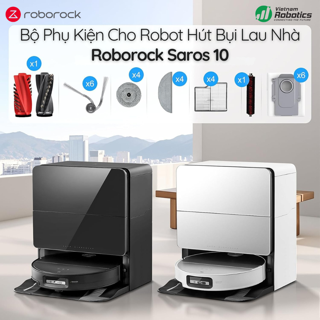 Bộ phụ kiện Roborock Saros 10 - Giải pháp giúp robot luôn sạch mạnh như mới