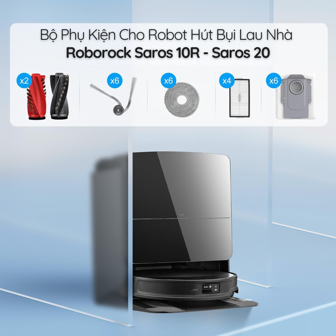 Bộ phụ kiện Roborock Saros 10R / Saros 20 chính hãng