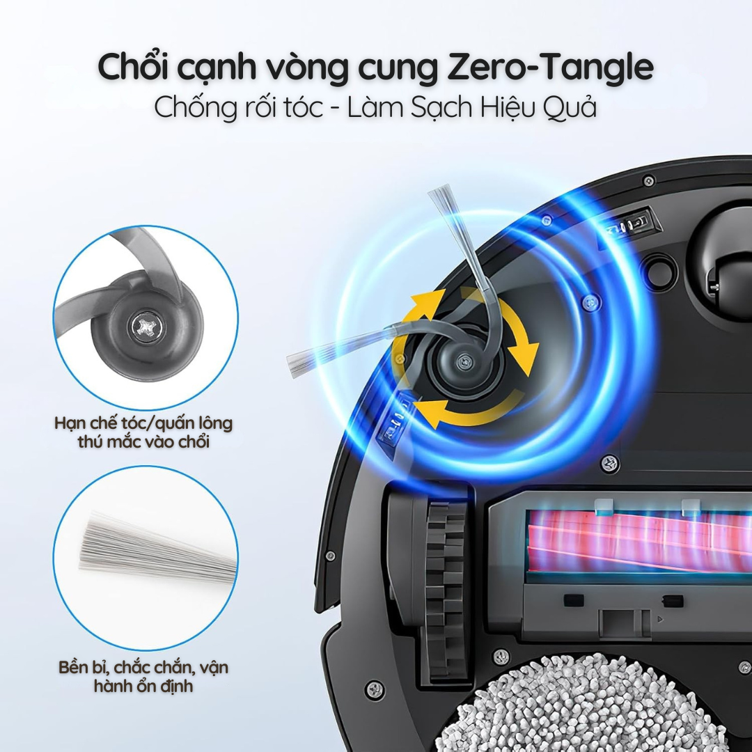 Chổi cạnh Zero-Tangle - Chống rối tóc, làm sạch góc cạnh hiệu quả
