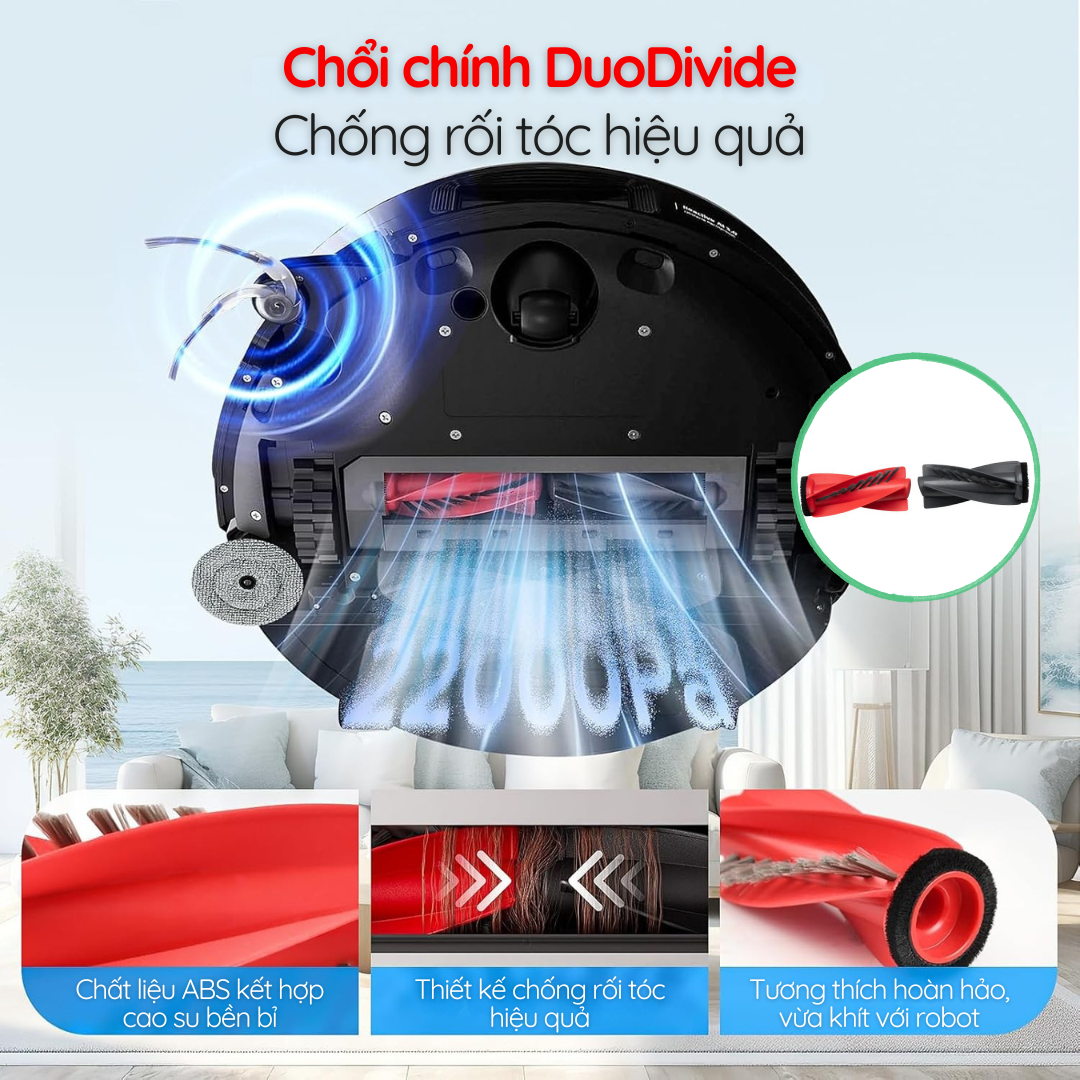 Chổi Chính DuoDivide - Chống Rối Tóc Hiệu Quả, Duy Trì Lực Hút Mạnh Mẽ