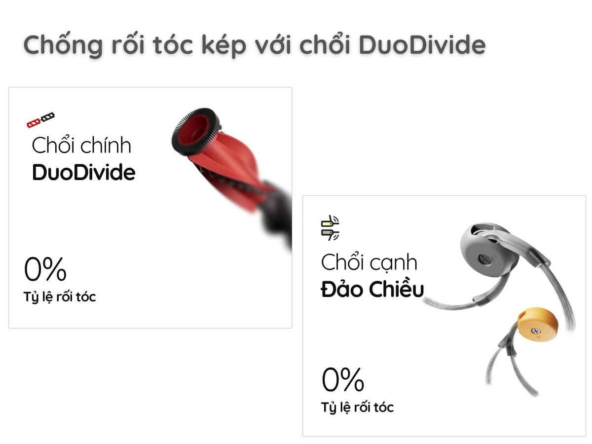 Chống rối tóc kép với chổi DuoDivide