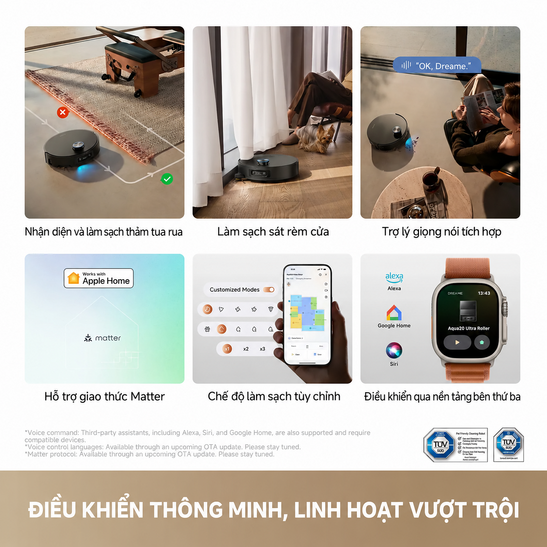 Ứng dụng Dreamehome, Matter và điều khiển giọng nói