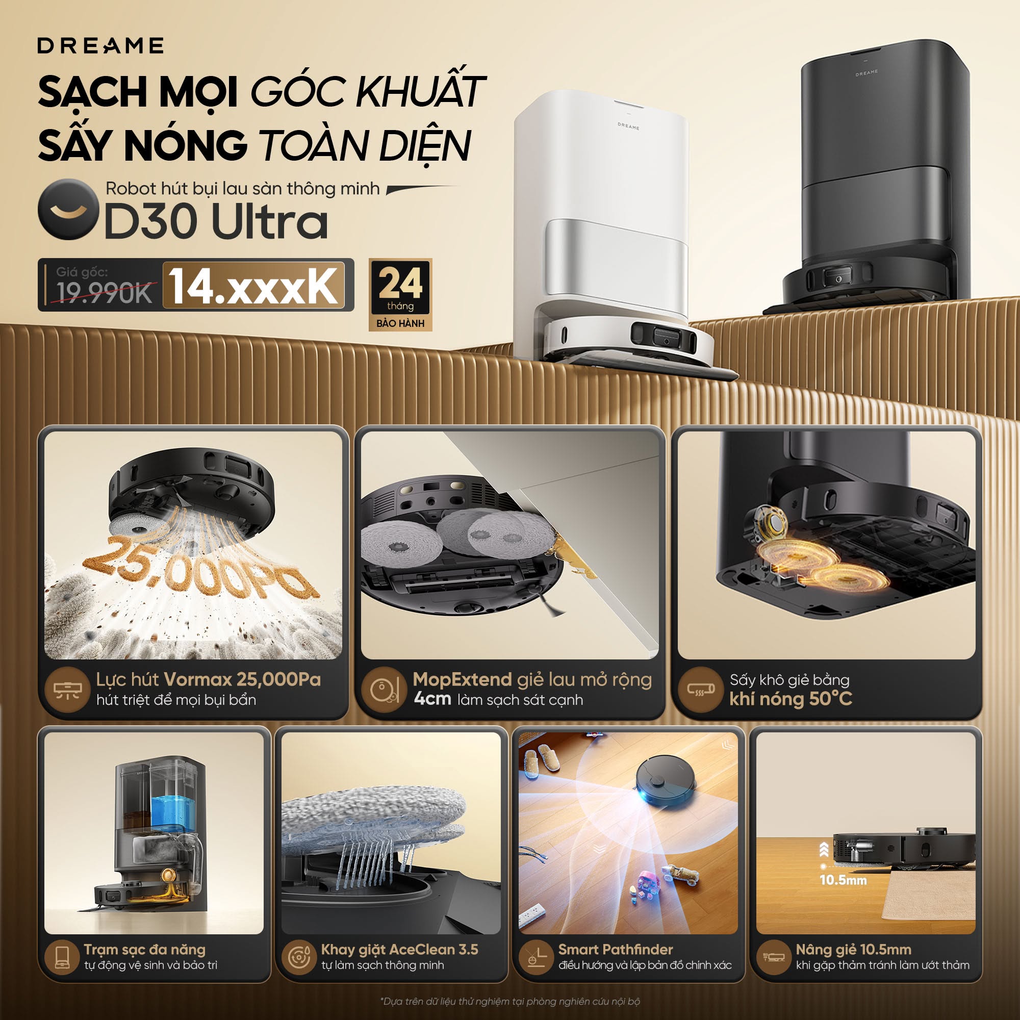 Dreame D30 Ultra - chổi TriCut cắt tóc chủ động