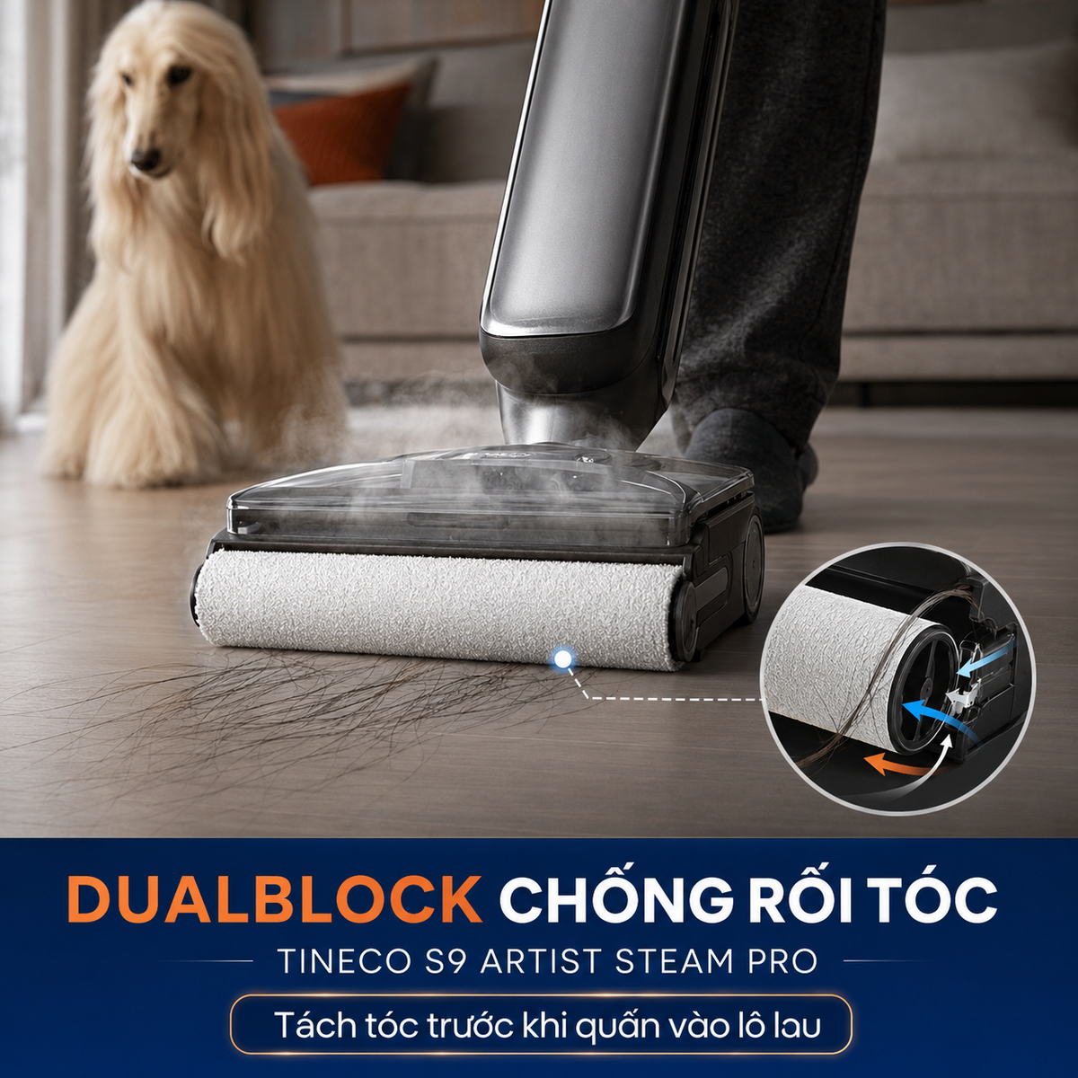 DualBlock chống rối tóc Tineco S9 Artist Steam Pro