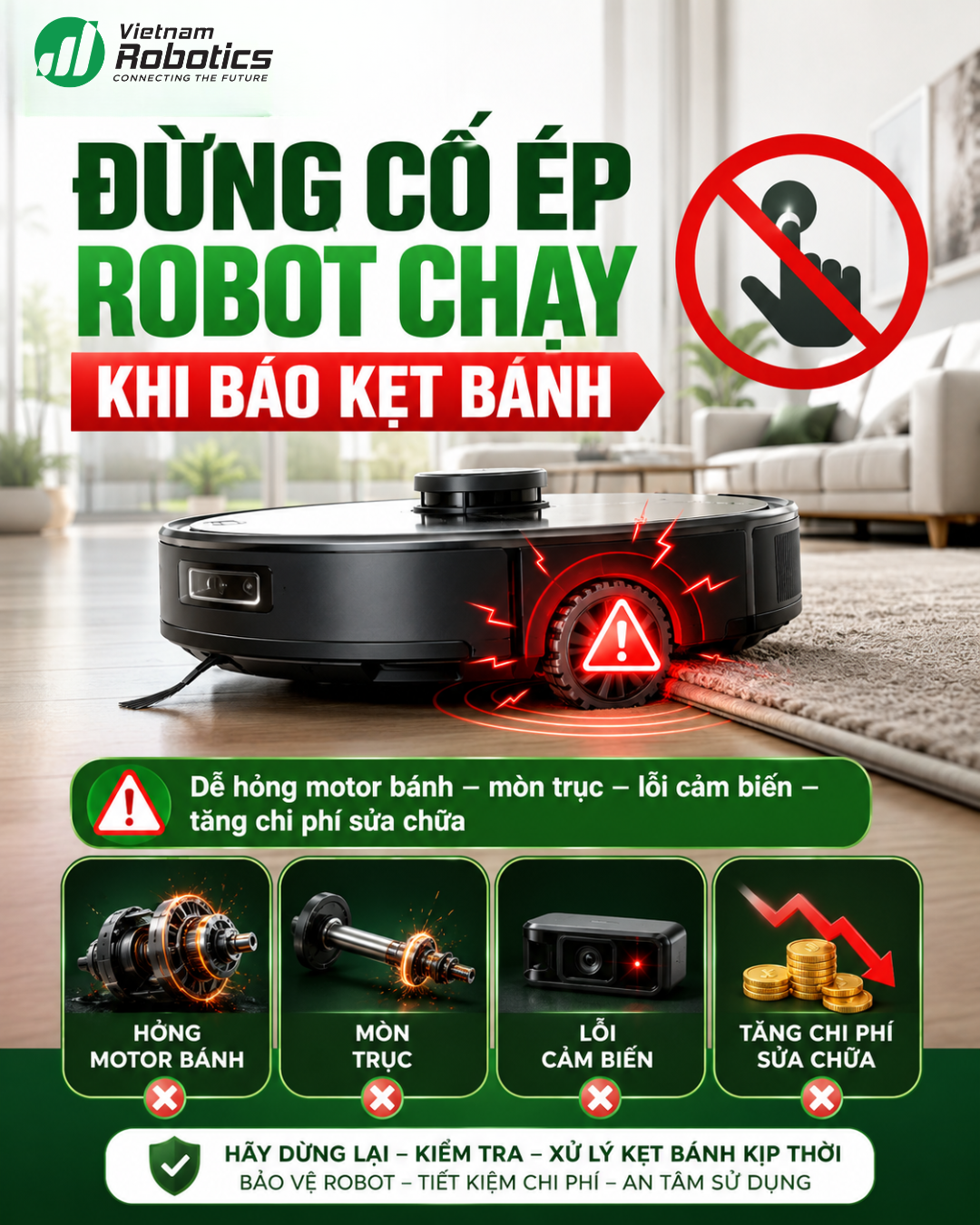 Cố cho robot chạy tiếp dù đang báo lỗi