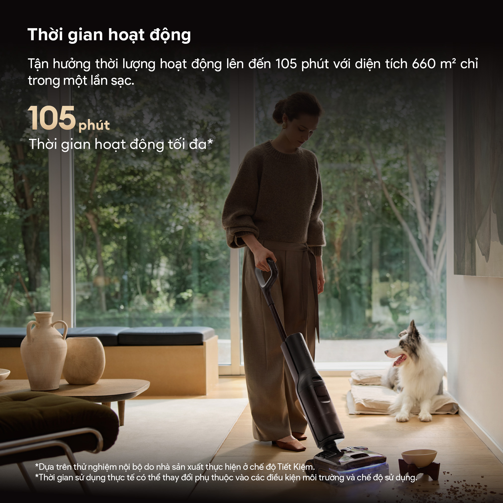 Thời gian hoạt động lên tới 105 phút