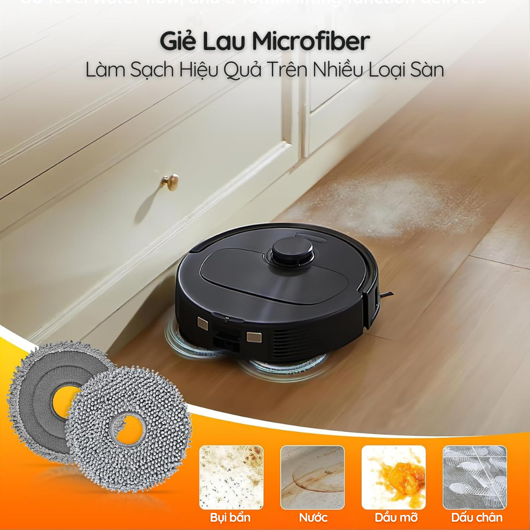 Giẻ lau microfiber - Làm sạch hiệu quả trên nhiều loại sàn