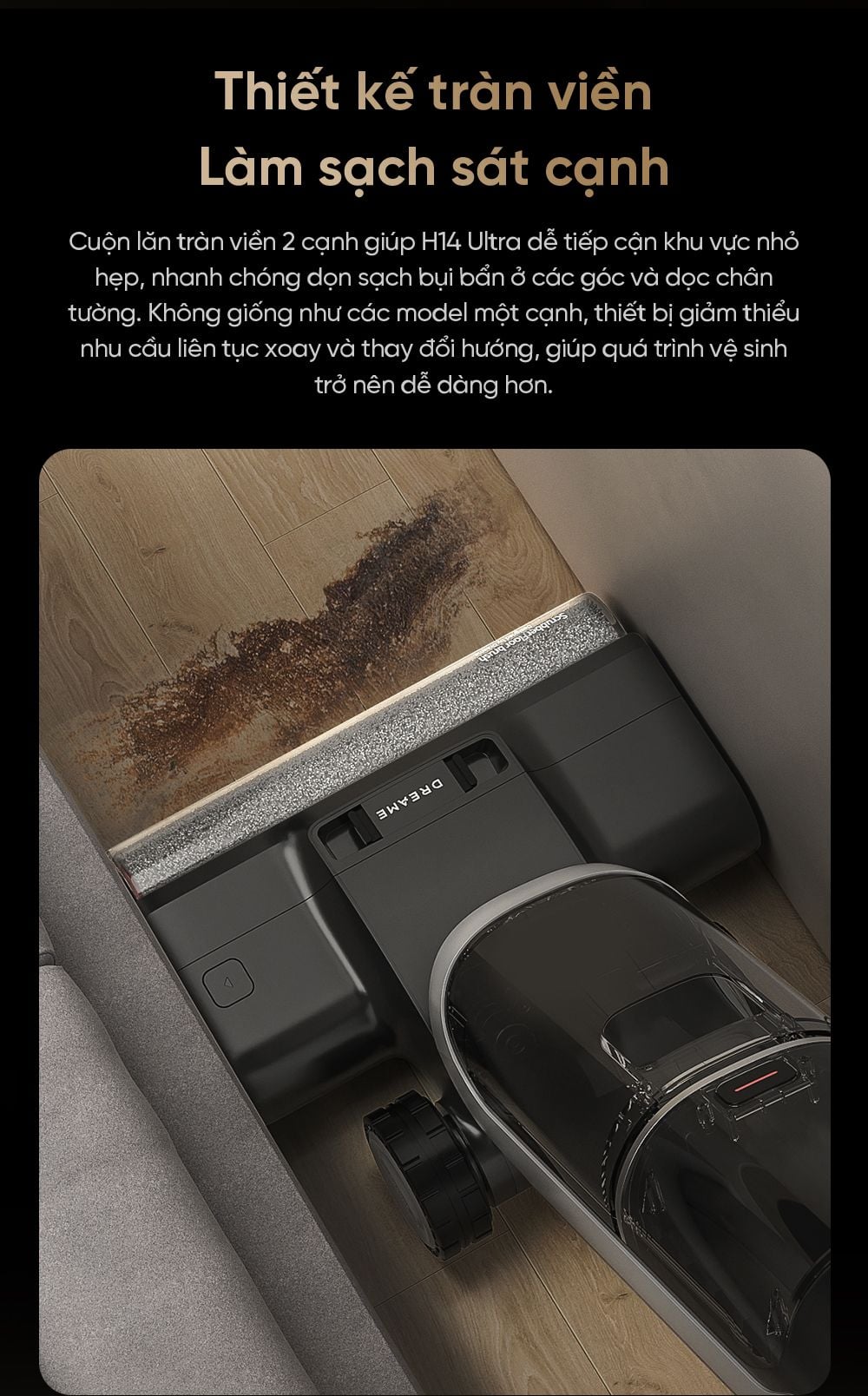 Cuộn lăn tràn viền 2 cạnh – Làm sạch sát tường & góc cạnh