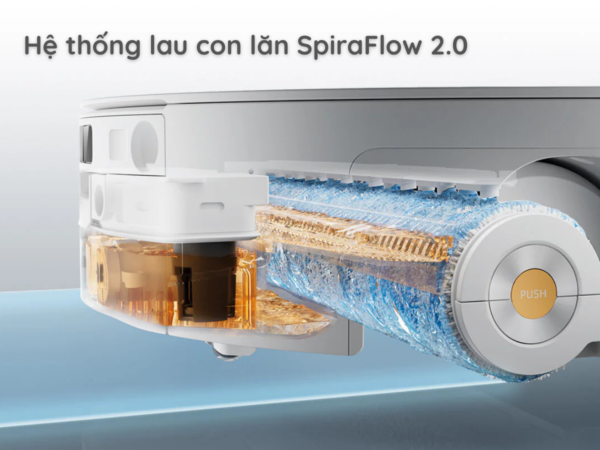 Hệ thống lau con lăn SpiraFlow 2.0: lau bằng nước sạch liên tục