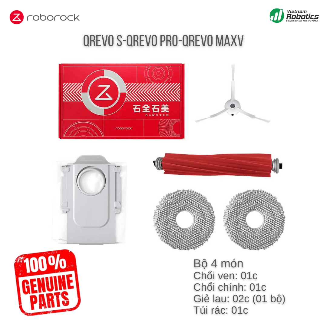 Hộp phụ kiện 4 món cho Roborock Qrevo S/Pro/MaxV Chính Hãng