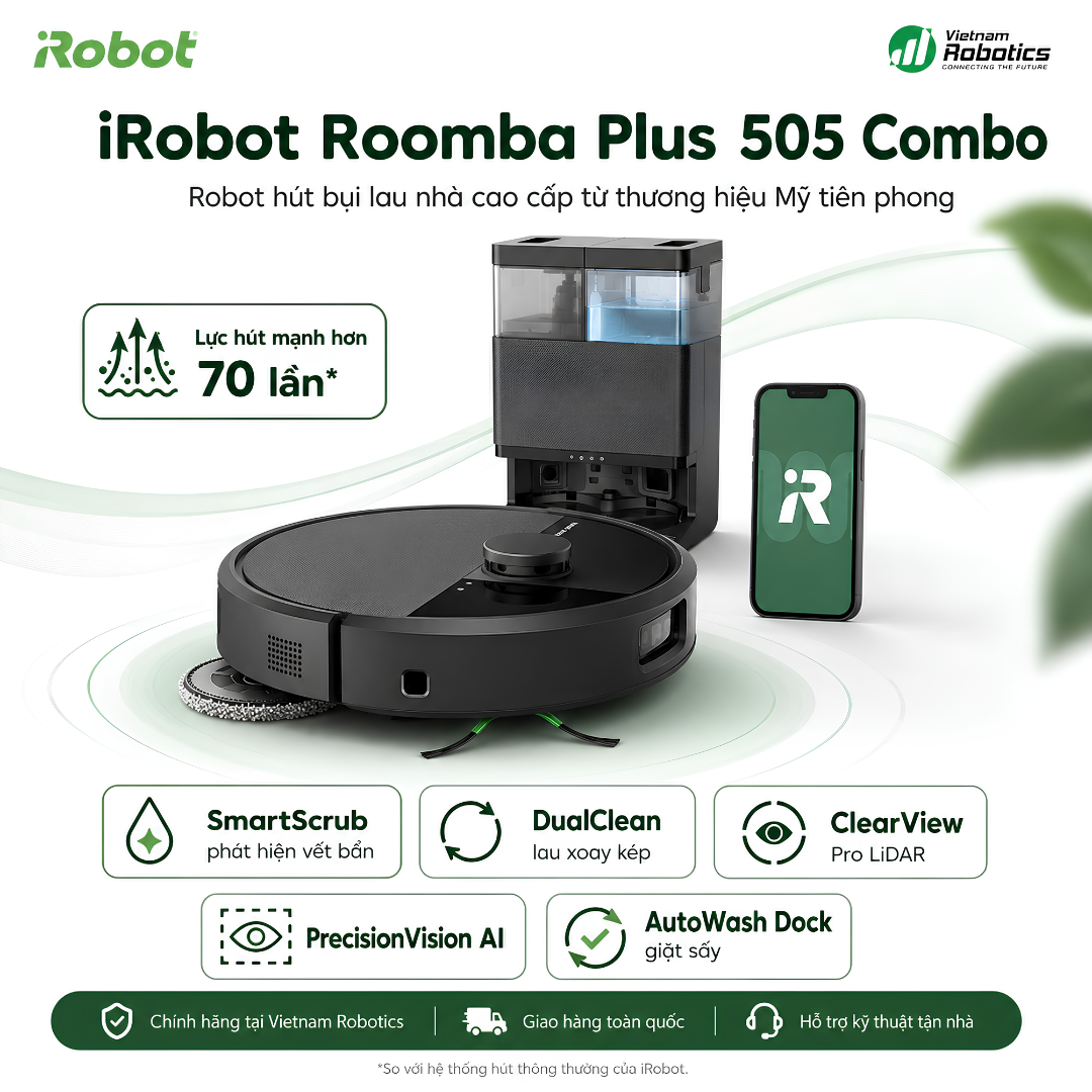 Chọn iRobot Roomba Plus 505 Combo