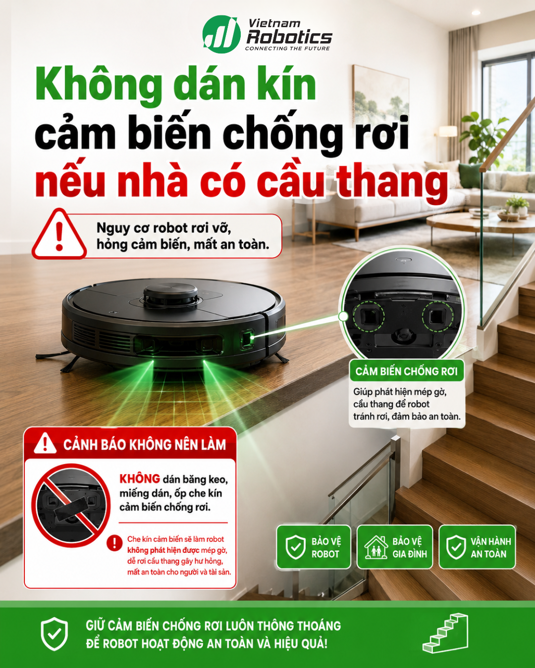 Cảm biến chống rơi bị bẩn, dán kín