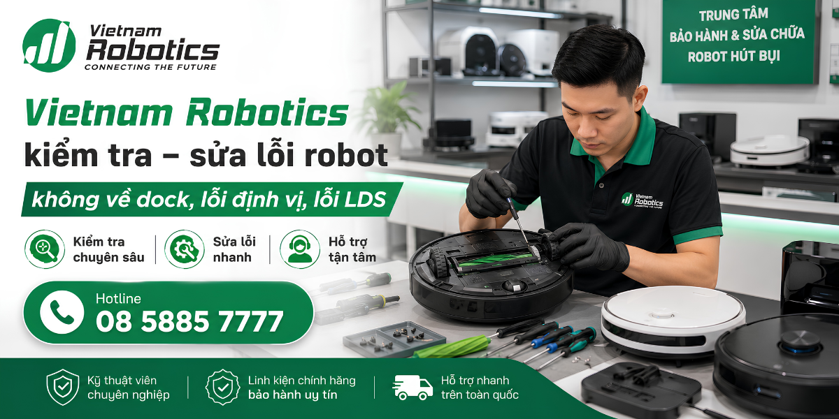 Vietnam Robotics nhận kiểm tra dock sạc, sửa lỗi robot không về dock