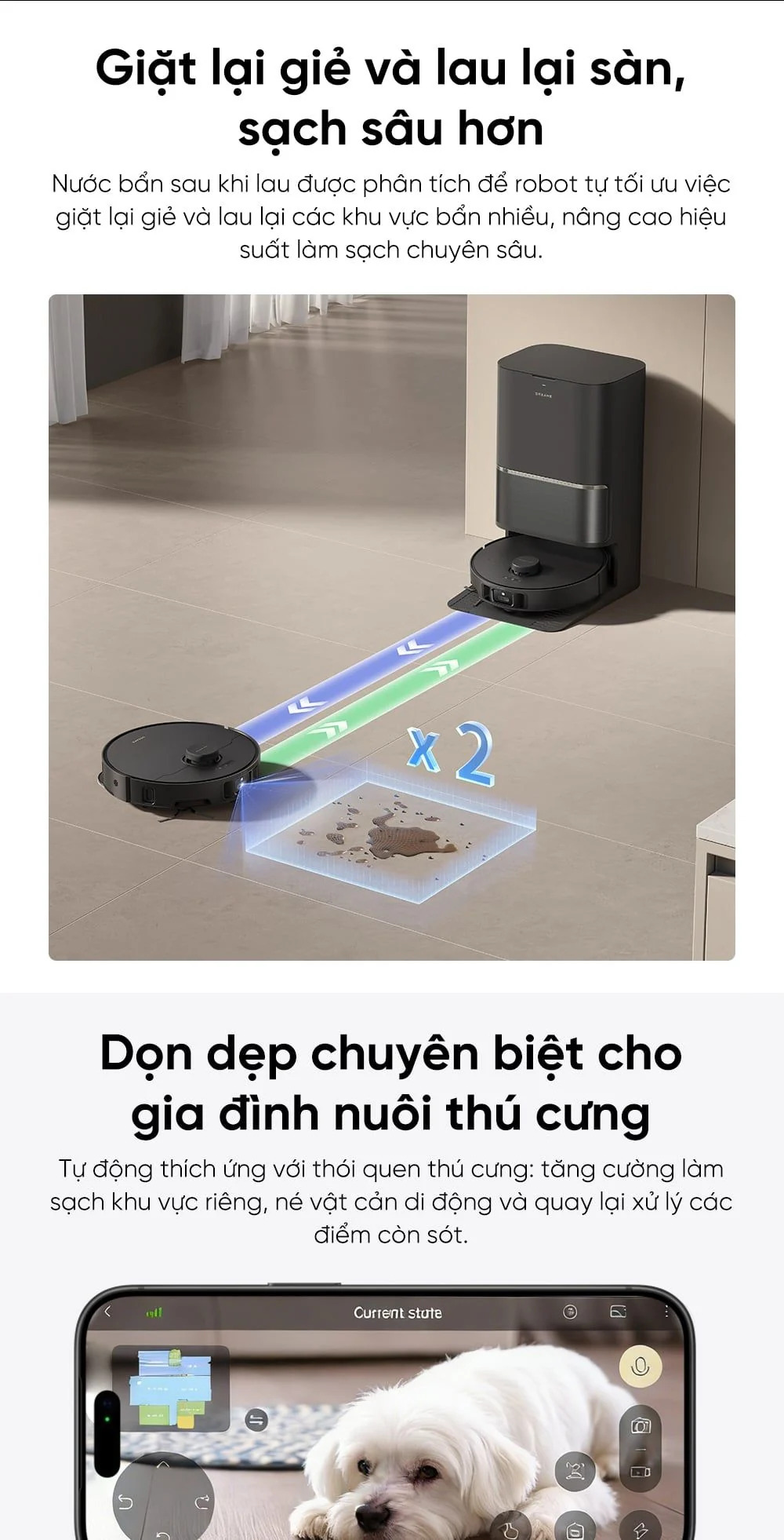 Giặt lại giẻ và lau lại sàn, sạch sâu hơn.