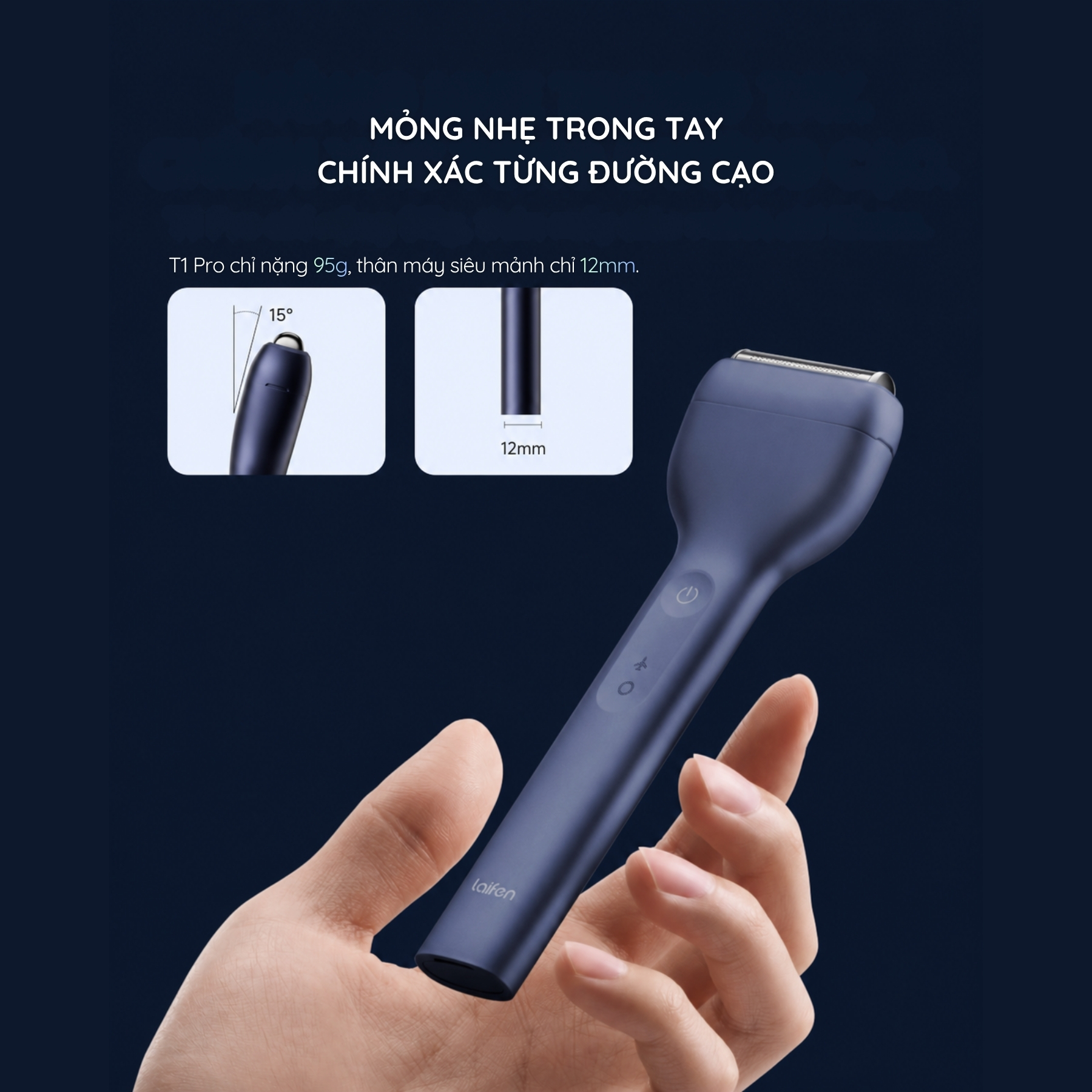 Thiết kế 93 g, thân nhôm CNC mỏng 12 mm