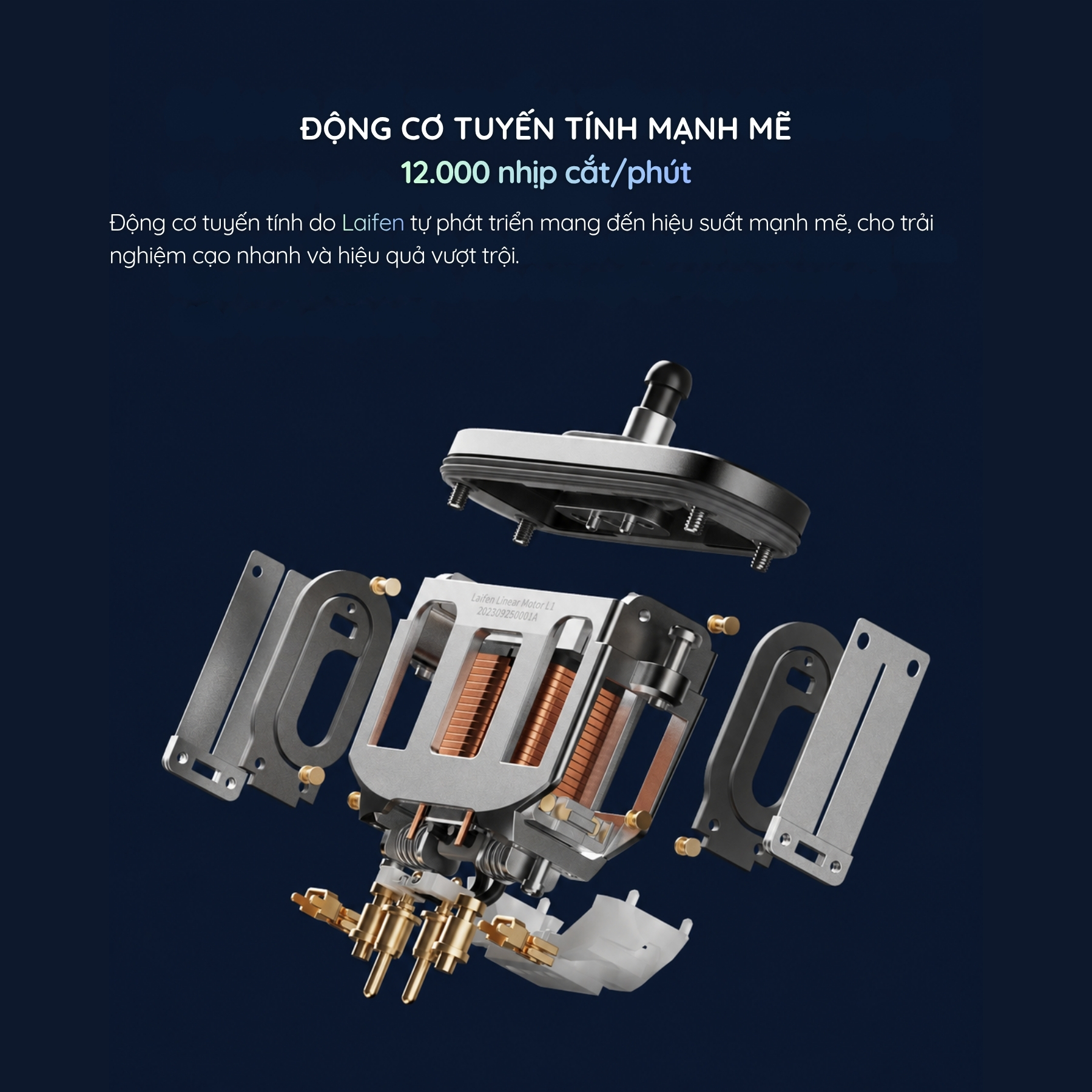 Động cơ tuyến tính 12.000 CPM và hệ thống cạo