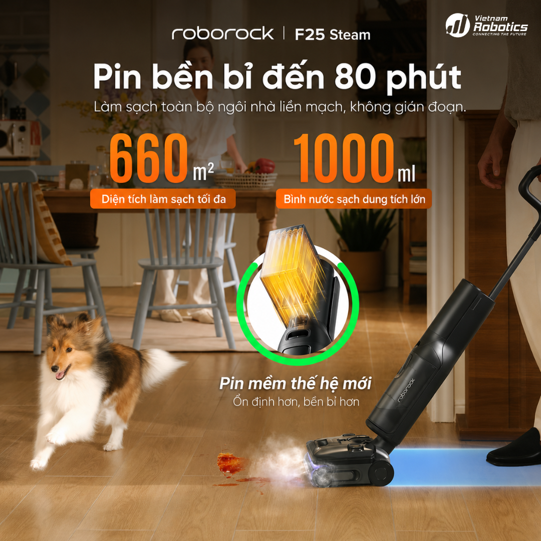 Thời gian hoạt động tối đa 80 phút