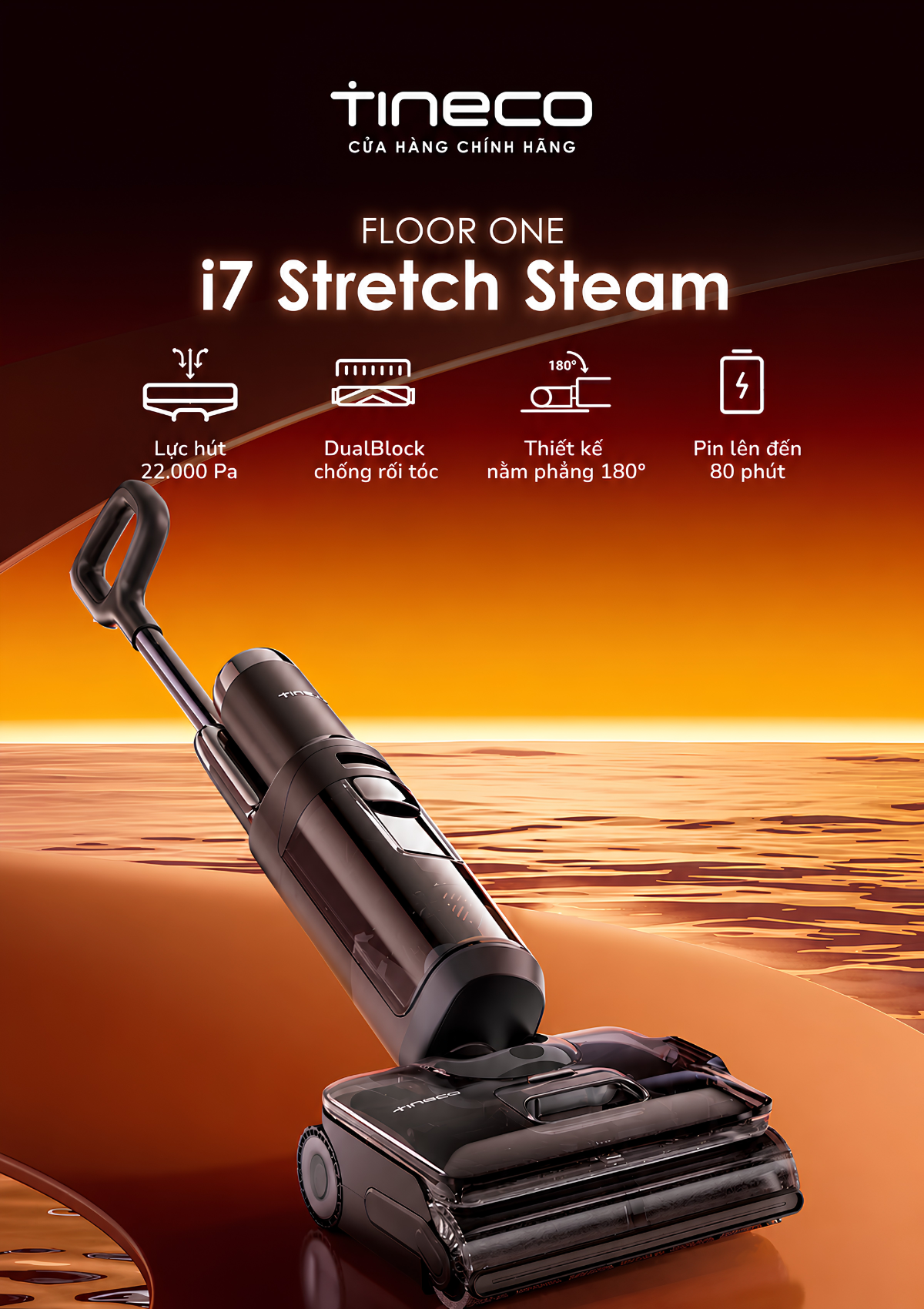 Tineco Floor One i7 Stretch Steam: Hút, Lau Và Làm Sạch Bằng Hơi Nước Trong Một Lần Đẩy