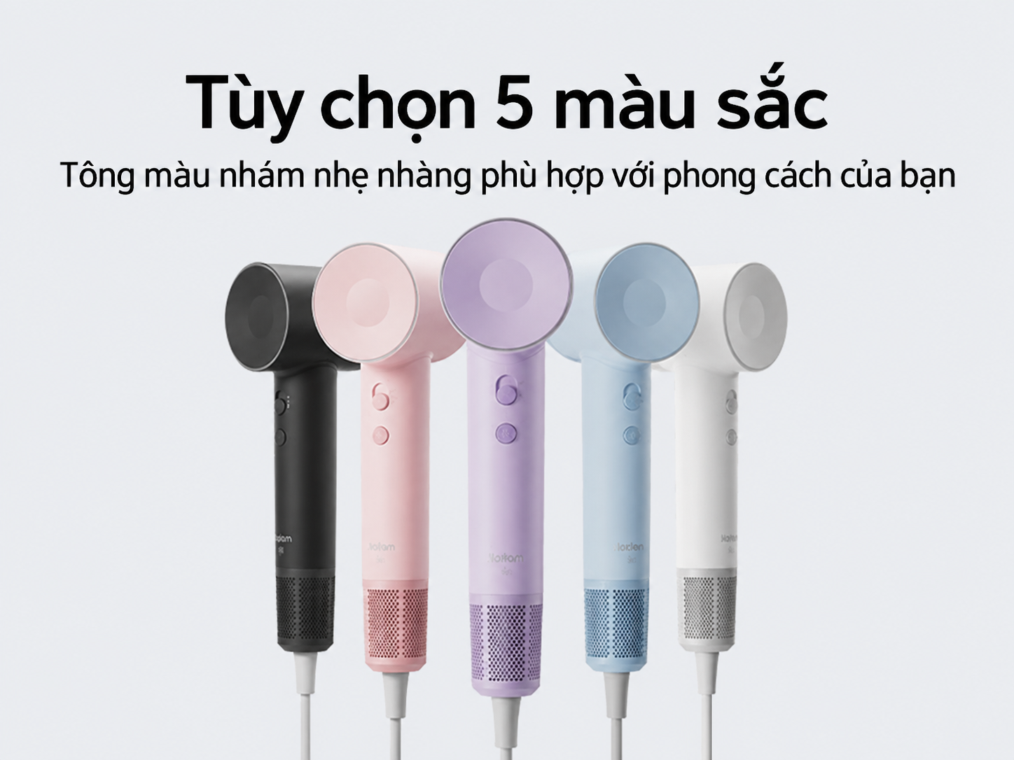 tuỳ chọn 5 màu sắc rực rỡ