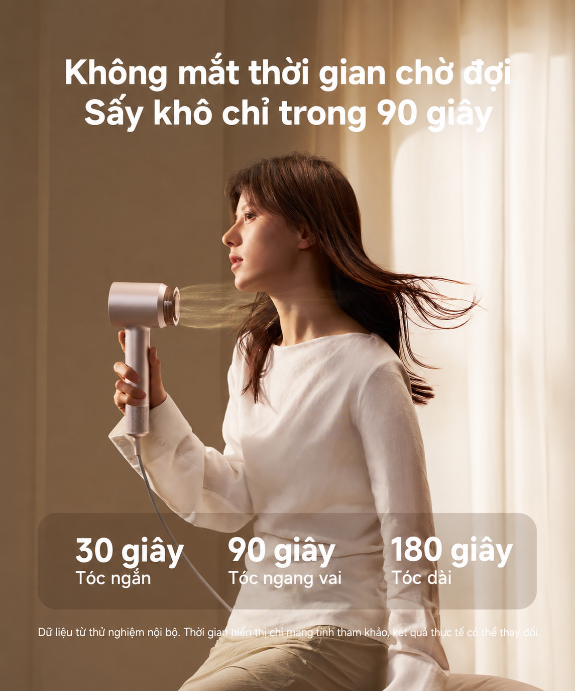 sấy khô trong 90 giây