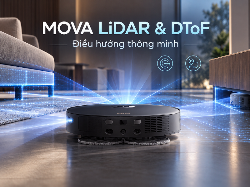 Robot MOVA dùng LiDAR và DToF để điều hướng thế nào?