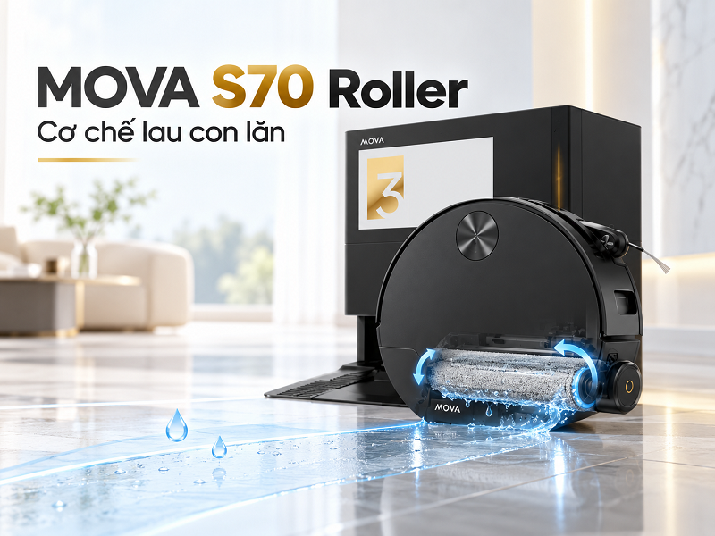 Hệ thống lau roller trên MOVA S70 hoạt động thế nào?