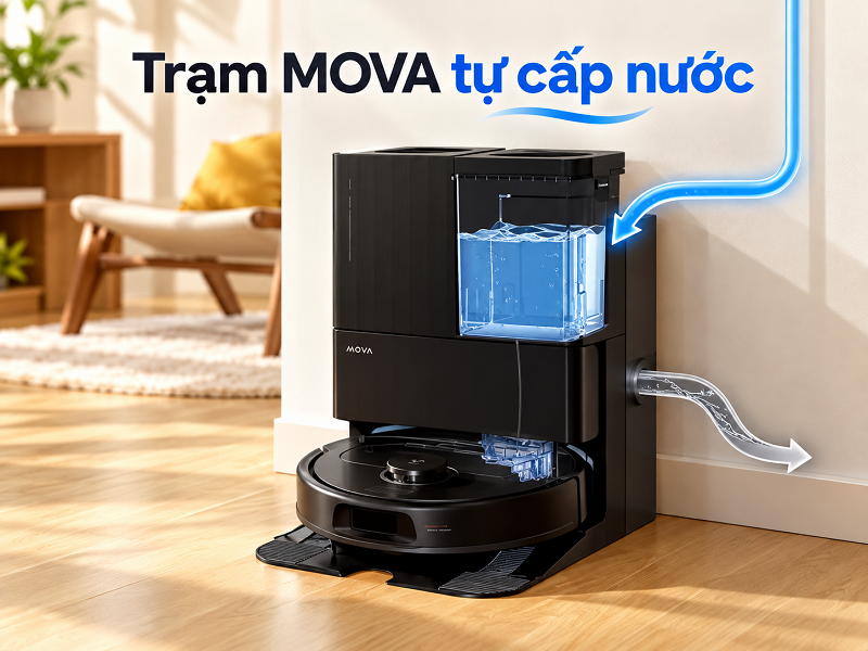 Trạm robot MOVA tự cấp nước hoạt động thế nào?