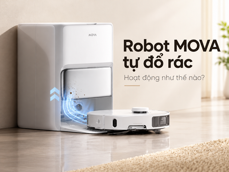 Robot MOVA tự đổ rác hoạt động như thế nào?