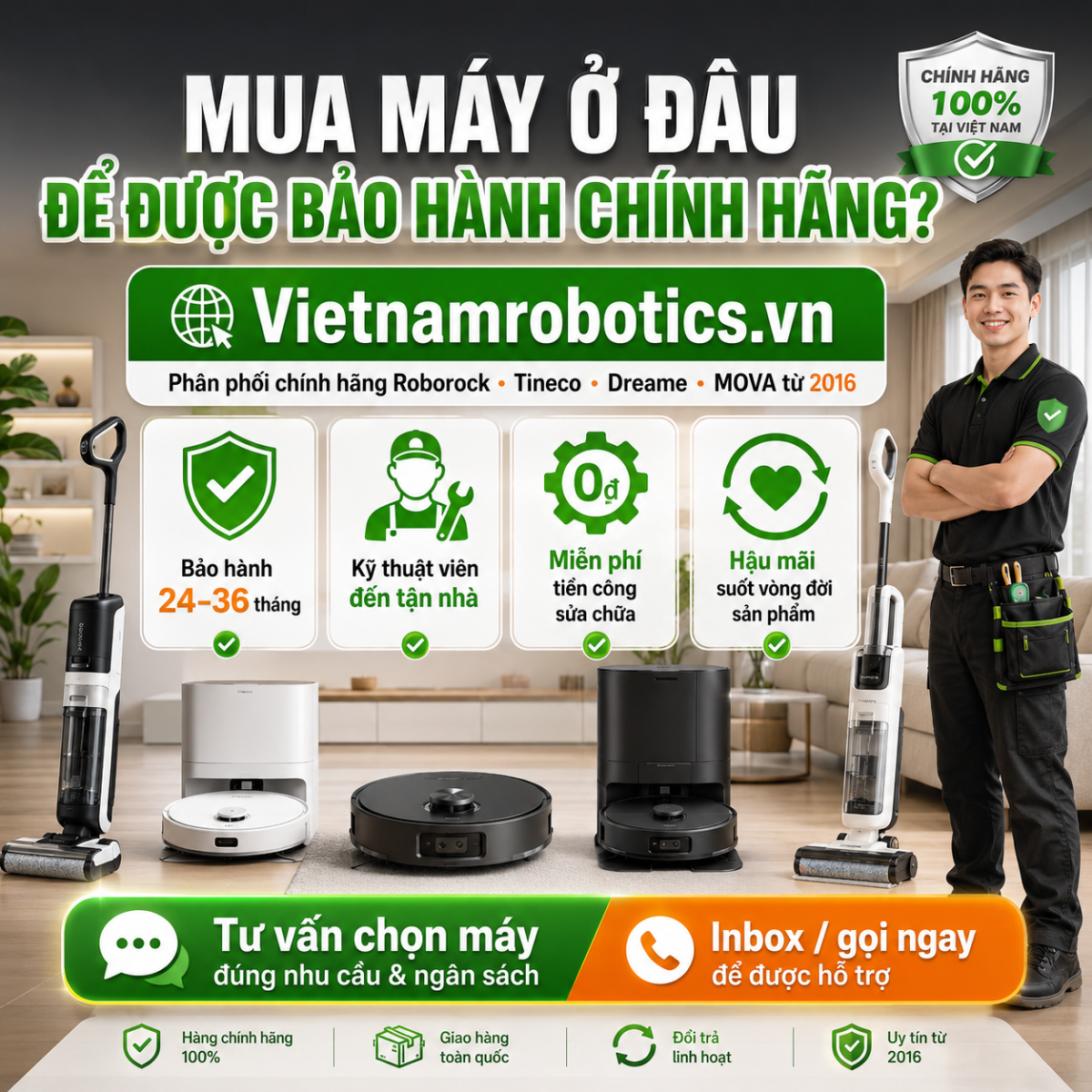 Mua máy ở đâu để được bảo hành chính hãng tại Việt Nam?