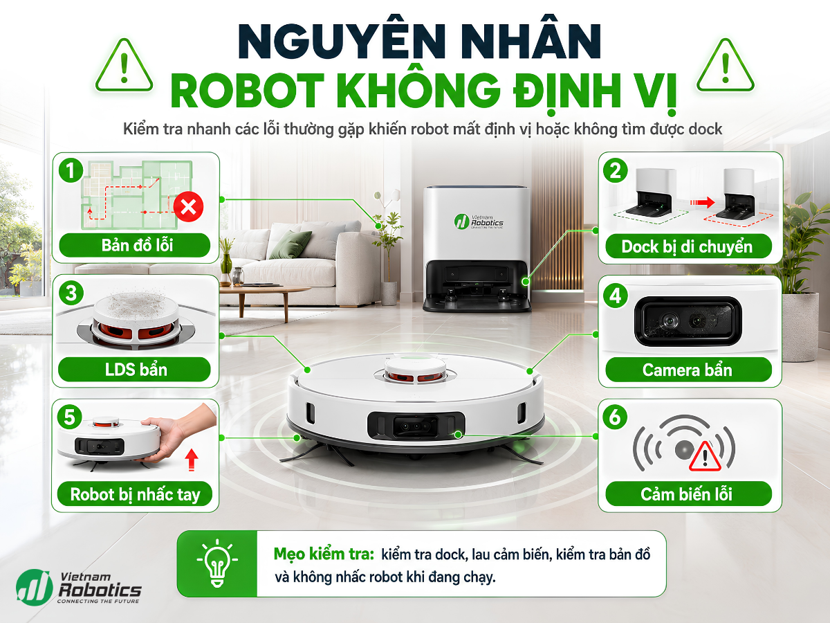 Nguyên nhân robot hút bụi không về dock và cách khắc phục